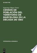 libro Censos De Población Del Territorio De Barcelona En La Década De 1360
