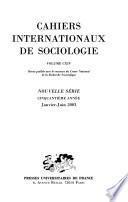 libro Cahiers Internationaux De Sociologie