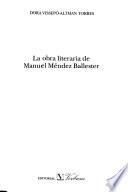 libro La Obra Literaria De Manuel Méndez Ballester
