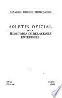 libro Boletín Oficial De La Secretaría De Relaciones Exteriores
