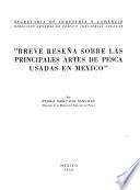 libro Breve Reseña Sobre Las Principales Artes De Pesca Usadas En México