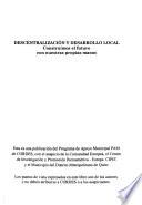 libro Descentralización Y Desarrollo Local