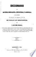 libro Diccionario De Materia Mercantil, Industrial Y Agrícola