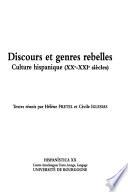 libro Discours Et Genres Rebelles