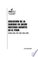libro Evolución De La Equidad En Salud Materno Infantil En El Perú