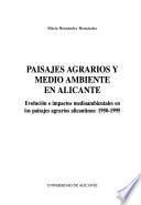libro Paisajes Agrarios Y Medio Ambiente En Alicante