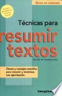 libro Técnicas Para Resumir Textos