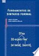 libro Fundamentos De Sintaxis Formal