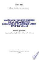libro Matériaux Pour Une Histoire De La Scolarisation En Espagne Et En Amérique Latine (xviiie   Xxe Siècles)