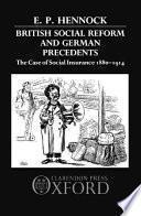 libro British Social Reform And German Precedents