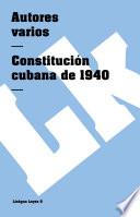 libro Constitución Cubana De 1940