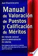 libro Manual De Valoración De Puestos Y Calificación De Méritos