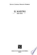 libro El Maestro; Revista De Cultura Nacional, I Iii