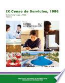 libro Ix Censo De Servicios, 1986. Datos Referentes A 1985. Tomo I. Censos Económicos 1986