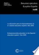 libro Resumen Ejecutivo Eurydice España Redie. La Educación Para El Emprendimiento En El Sistema Educativo Español. Año 2015