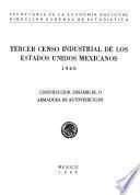 Tercer Censo Industrial De Los Estados Unidos Mexicanos 1940. Construcción Ensamble O Armadura De Autovehículos