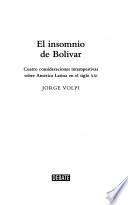 libro El Insomnio De Bolívar